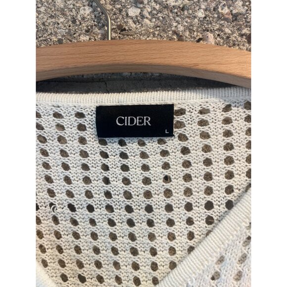 Cider Cropped Knit Cardigan With Floral Appliques Long Sleeves & Drawstring Deta - Picture 4 of 7